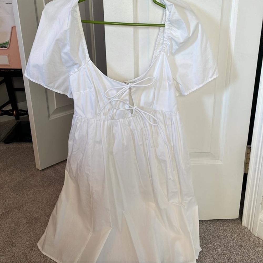 White Puff Sleeve Dress